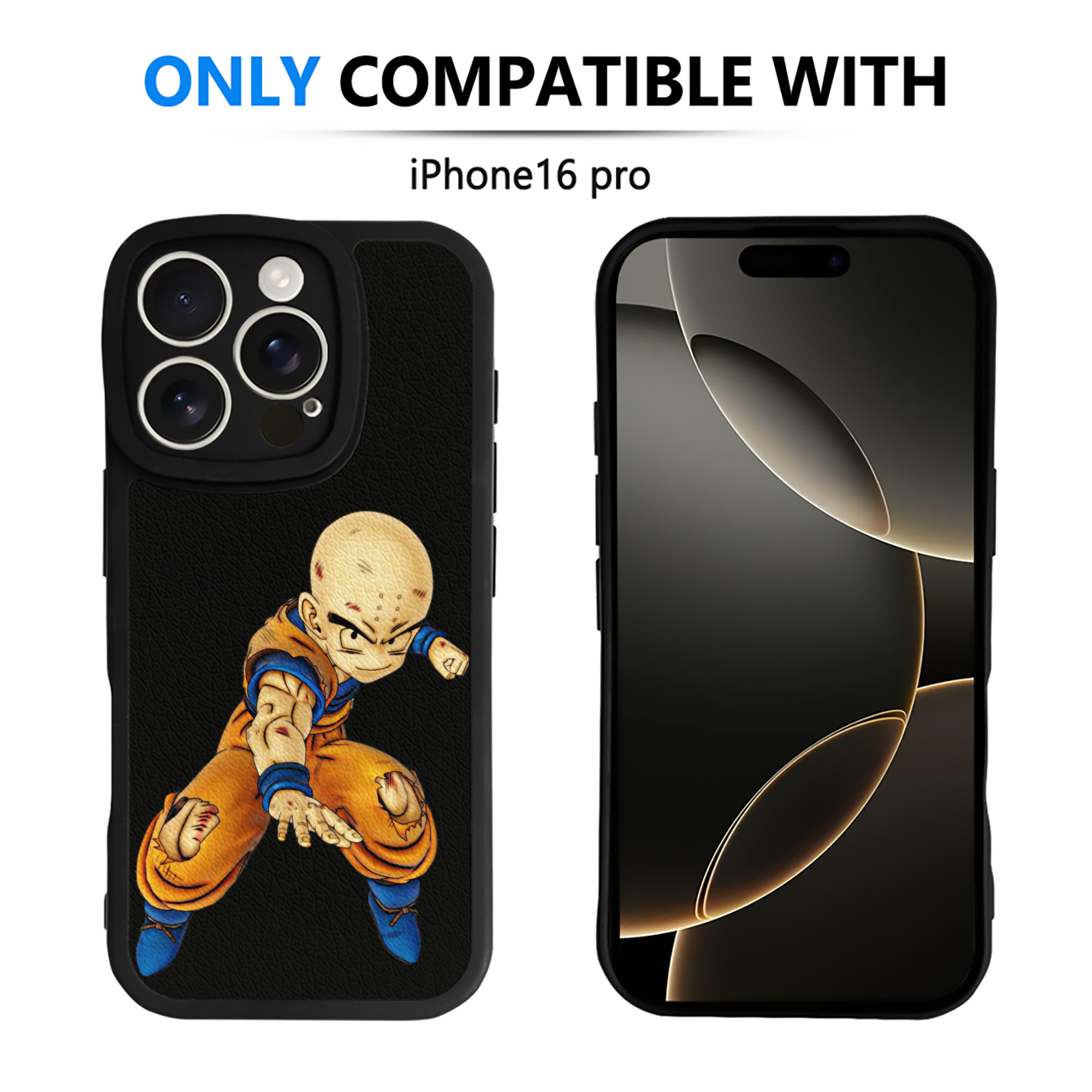 （画像用） ドラゴンボール クリリン DRAGON BALL krillin 【iPhone 16シリーズ対応】シリコンスマホケース（レザー調） 材質：シリコン